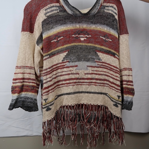 Free people Navajo Aztec dune sweater with fringe - Picture 2 of 5